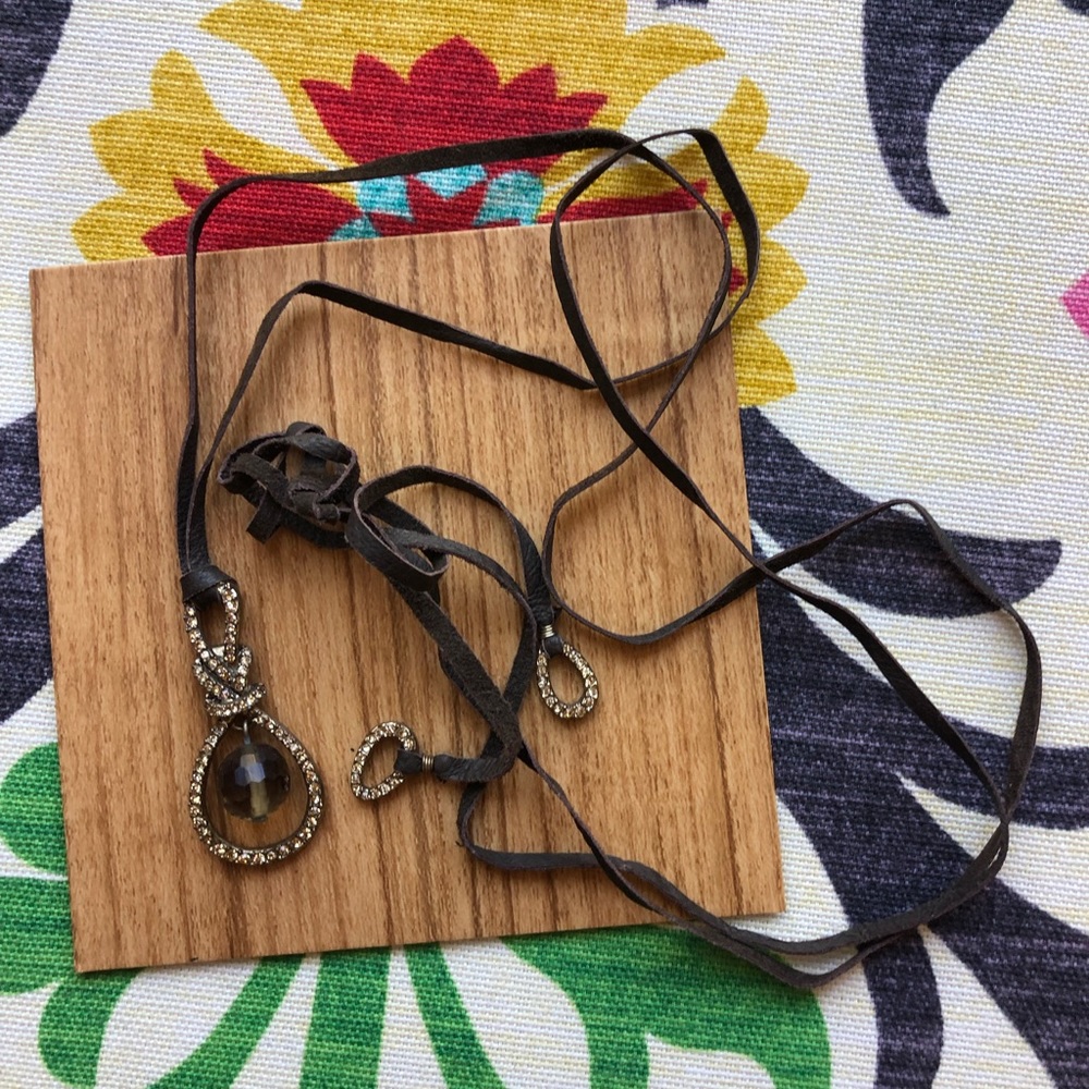 Kenneth Cole Reaction Crystal and Cord Necklace
